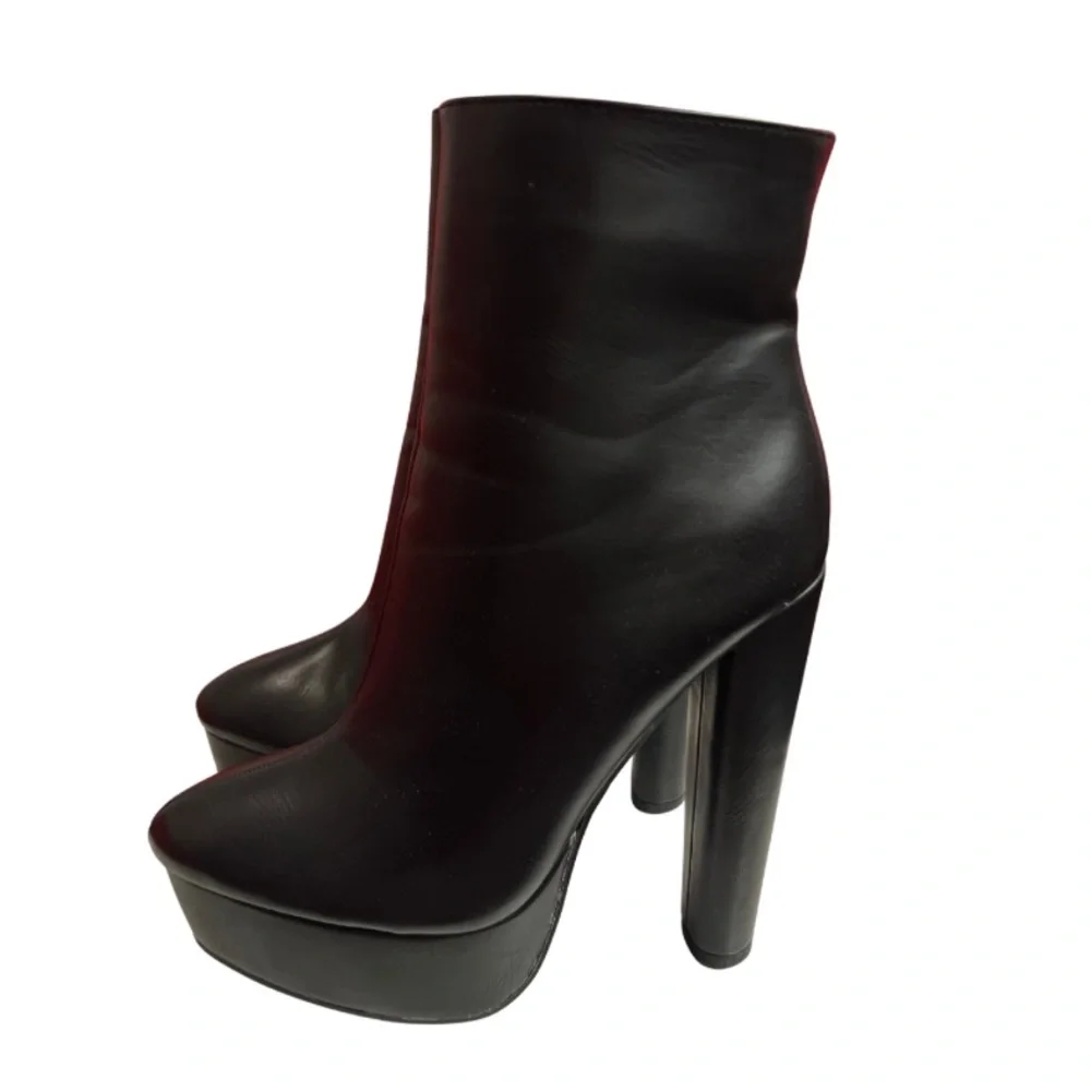 Shoe Dazzle || Black 6" Boots w/side Zipper || SIZE: 7.5 || - Picture 6 of 8